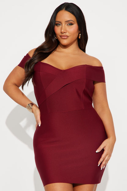 Amy Bandage Mini Dress - Wine