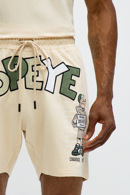 Popeye Wanted Sweatshorts - Tan