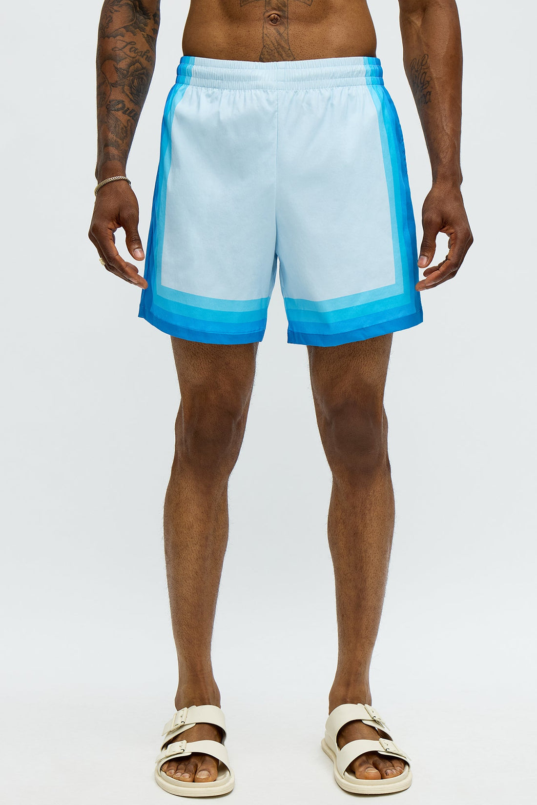 Splash Borders Swim Mid Trunk - Blue/combo