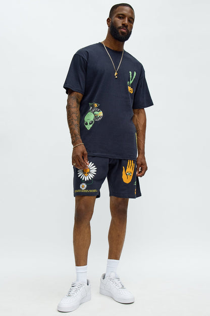 Stack Cash Chase Stars Sweatshorts - Black