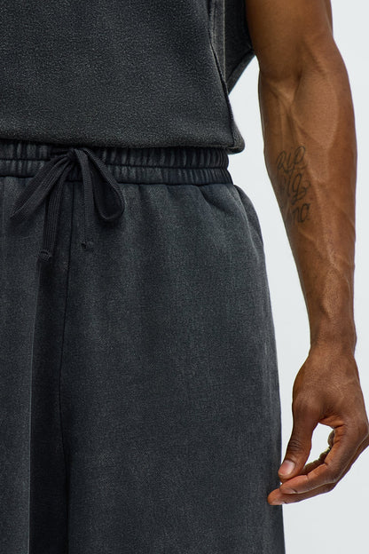 Tyson Baggy Washed Shorts - Black Wash