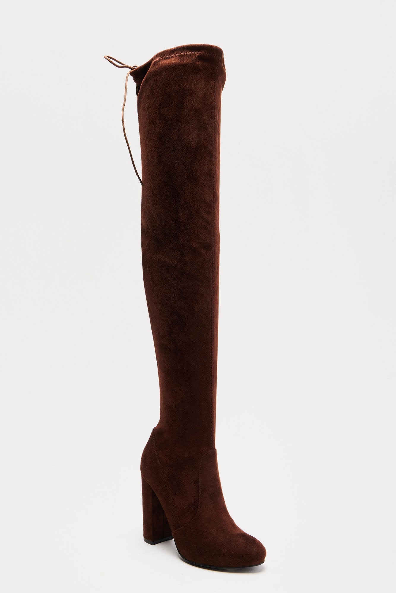 Pretty In Thigh High Boots - Chocolate