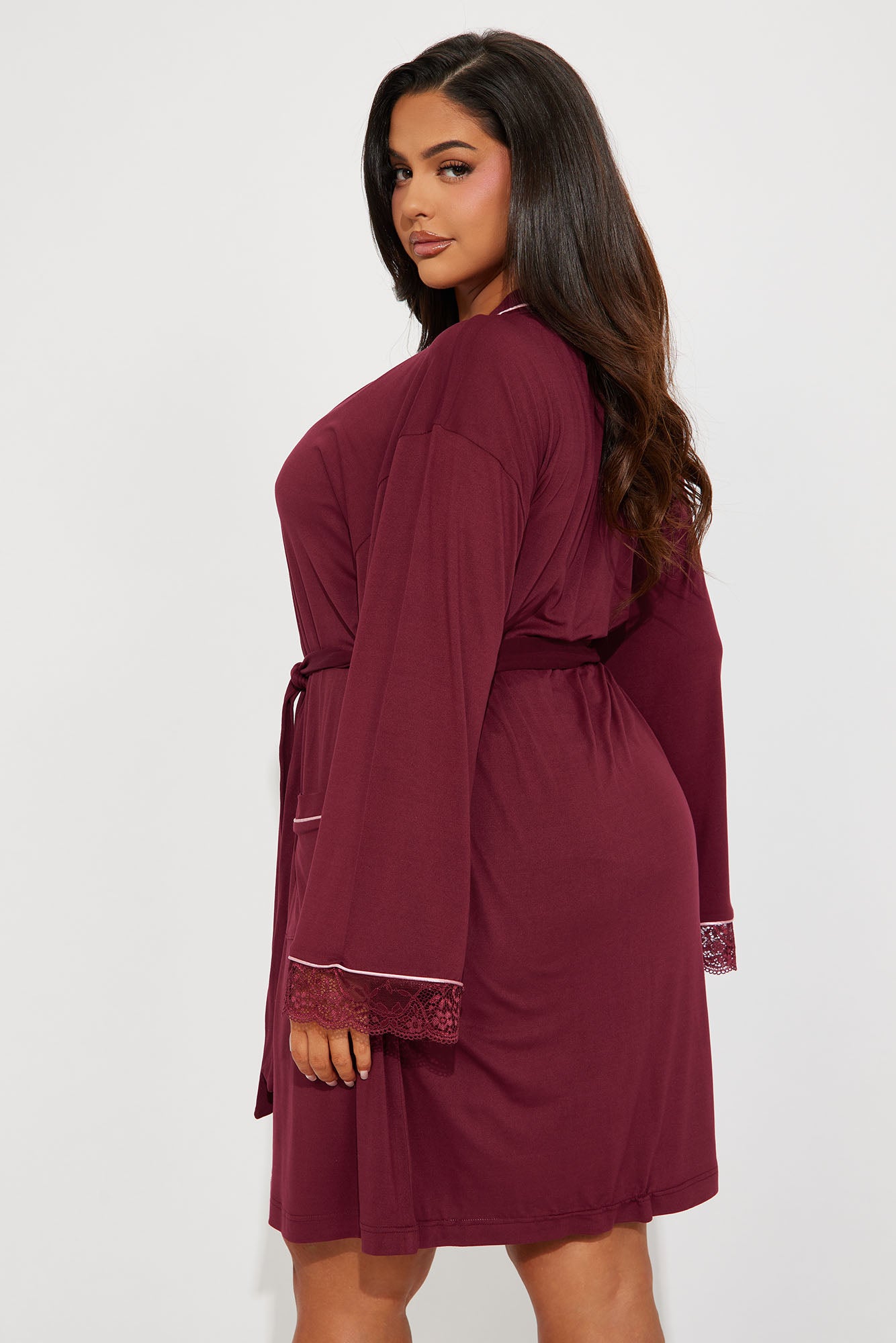 Just Dream PJ Robe Set - Wine