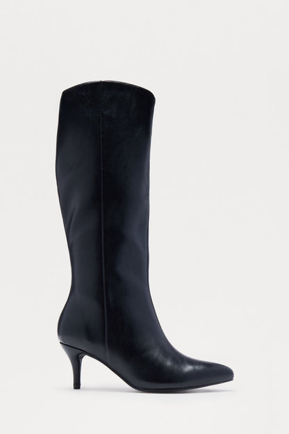 Brax Faux Leather Knee High Boots - Black