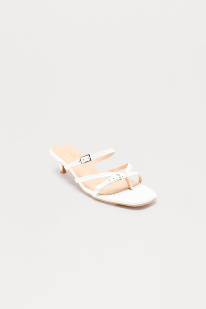 Solace Faux Patent Kitten Heels - White