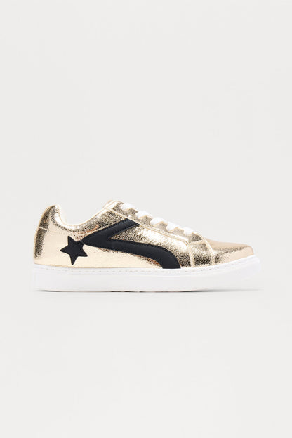 Mini Came Out On Top Metallic Sneaker - Gold/Black