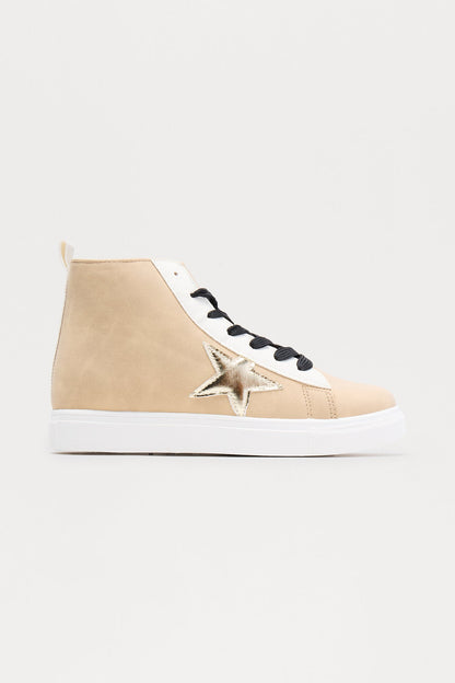 Mini Shining Like A Star High Top Sneaker - Beige