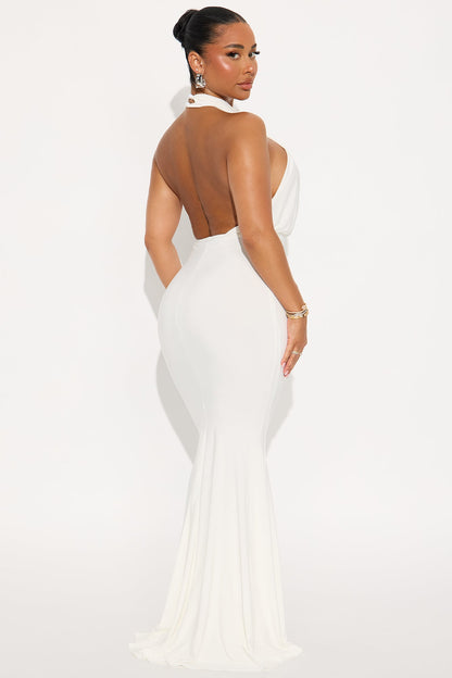 Leia Backless Maxi Dress - Off White