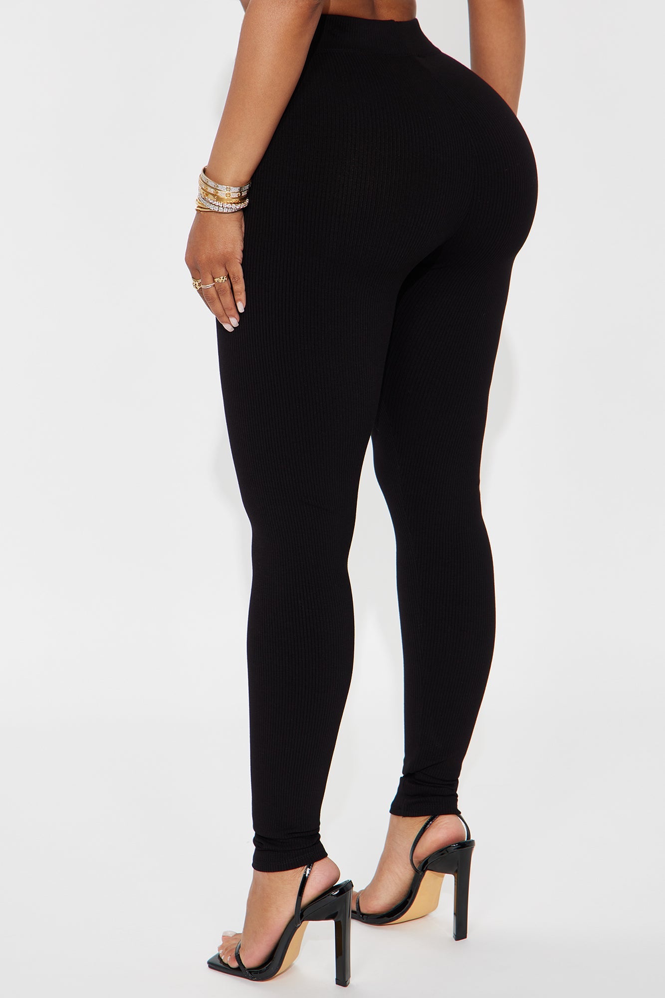 Tory Rib Heavy Contoured High Waisted Legging - Black
