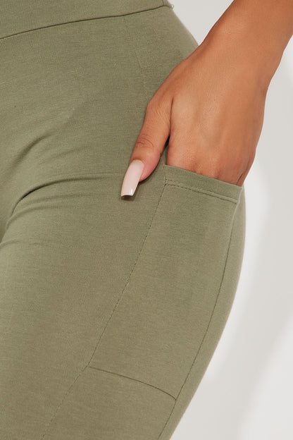 Keeping Up Biker Short - Military Green
