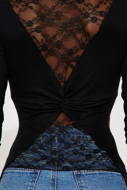 Linny Long Sleeve Top - Black