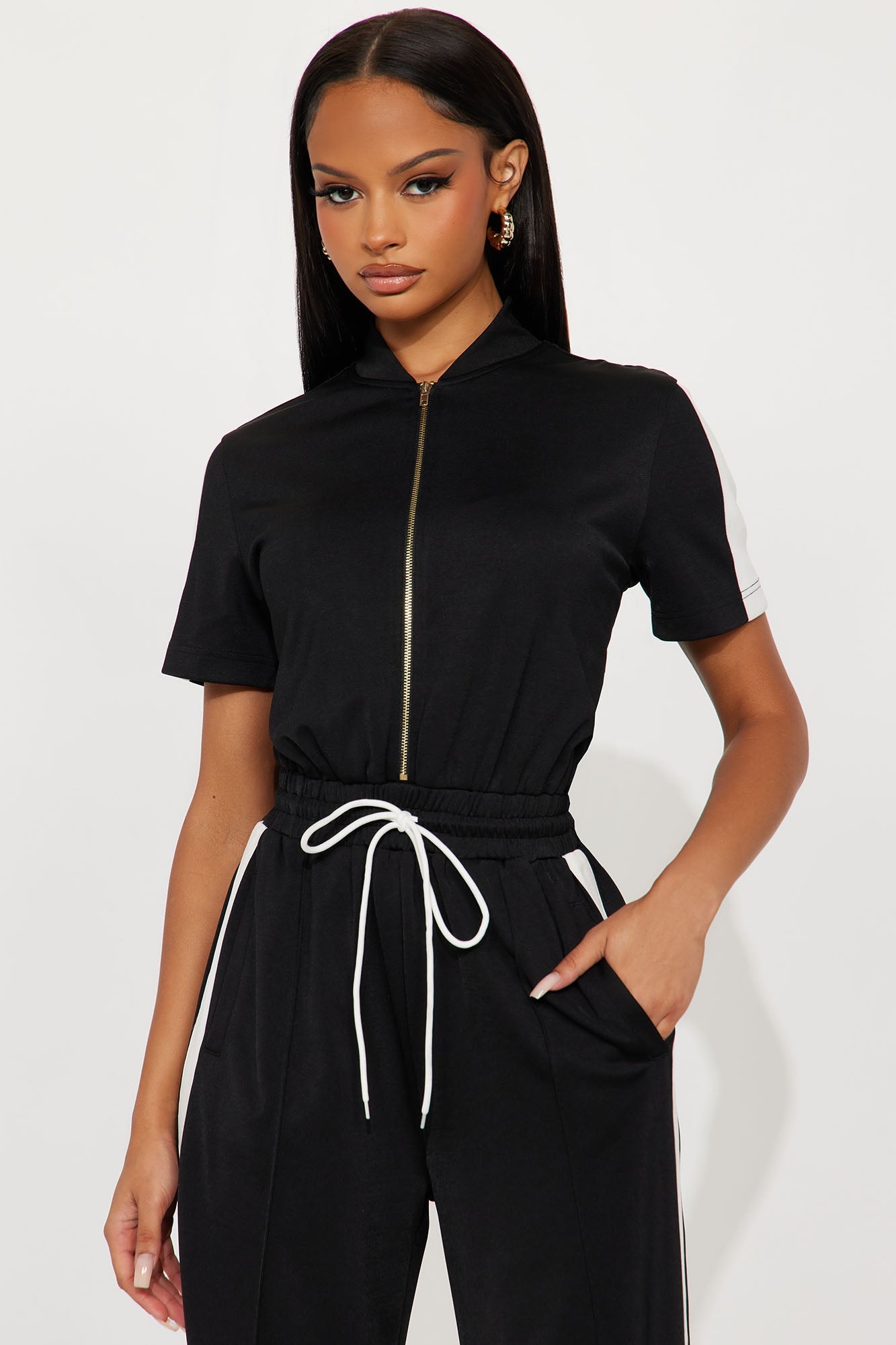 Lianna Short Sleeve Jumpsuit - Black