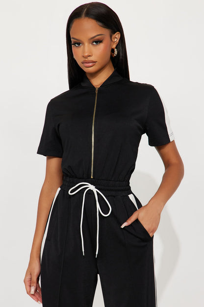 Lianna Short Sleeve Jumpsuit - Black