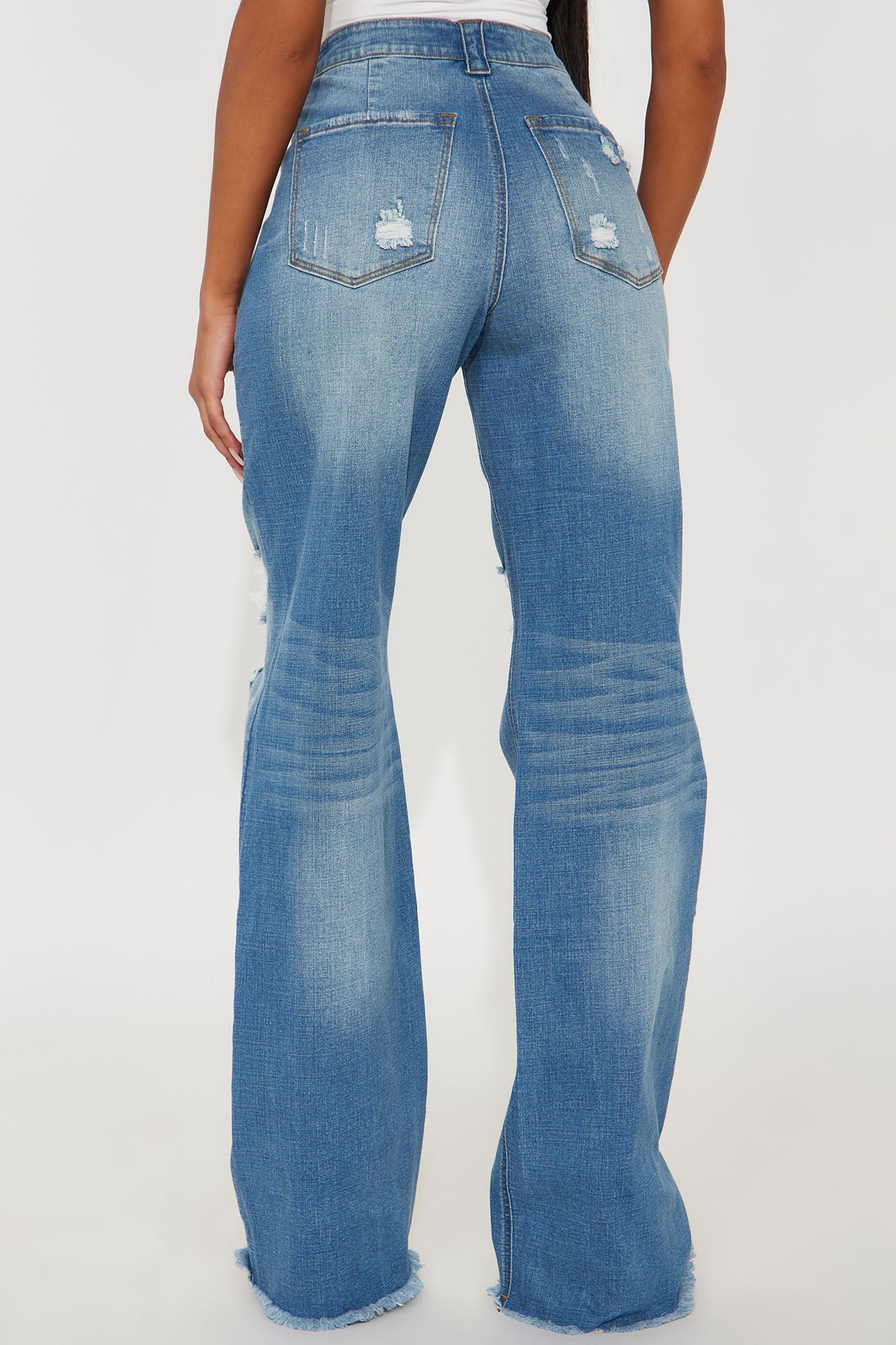 Tall Coldwater Canyon Stretch Ripped Wide Leg Jeans - Medium Wash