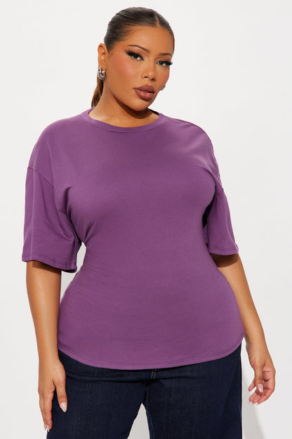 Babs Cinched Waist T Shirt - Plum