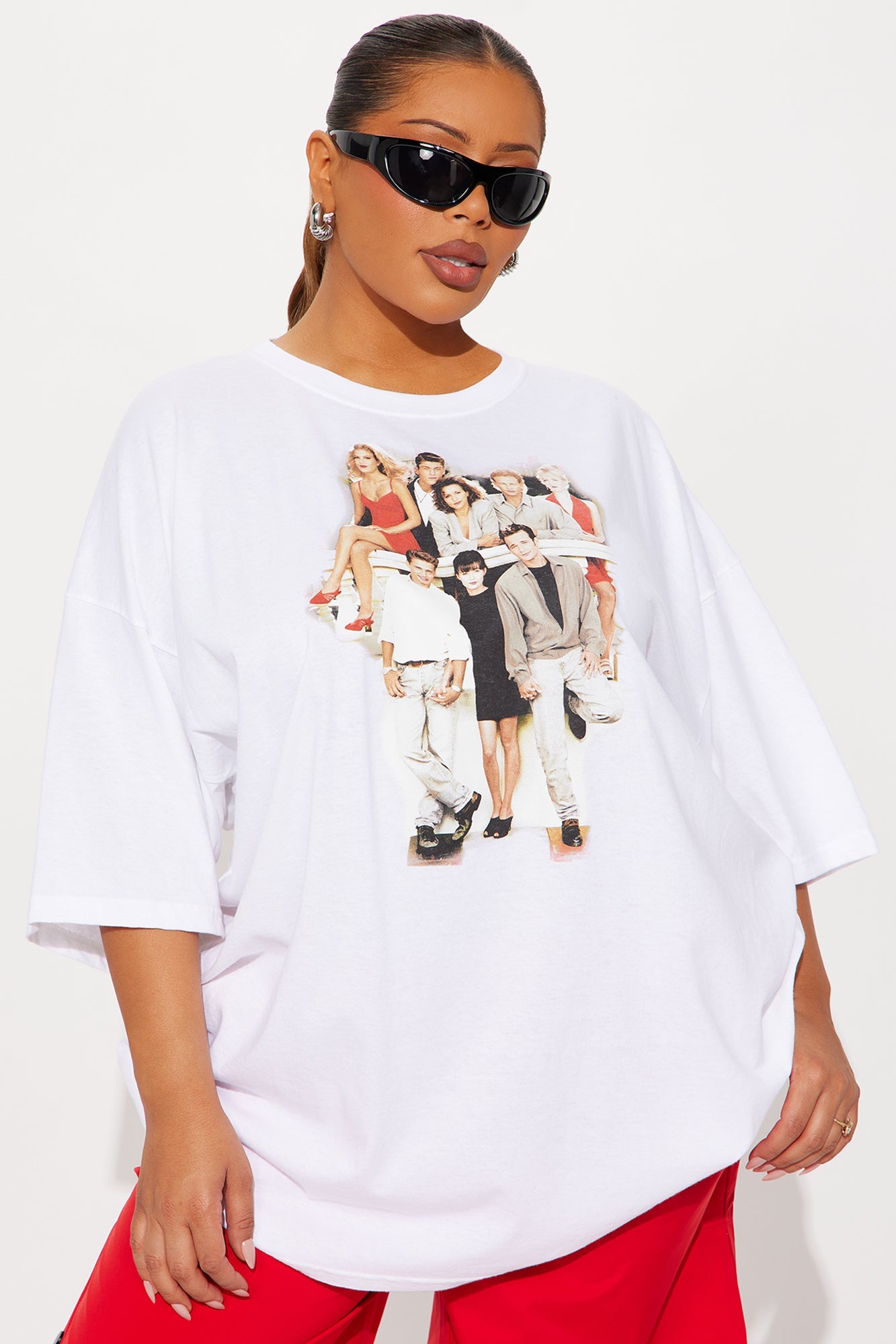 Beverly Hills 90210 Oversized Tee - White