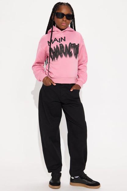 Mini Main Character Pullover Hoodie - Pink