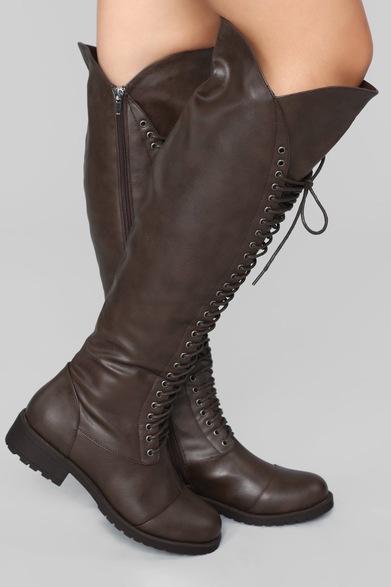Too Much Talk Flat Boot - Brown