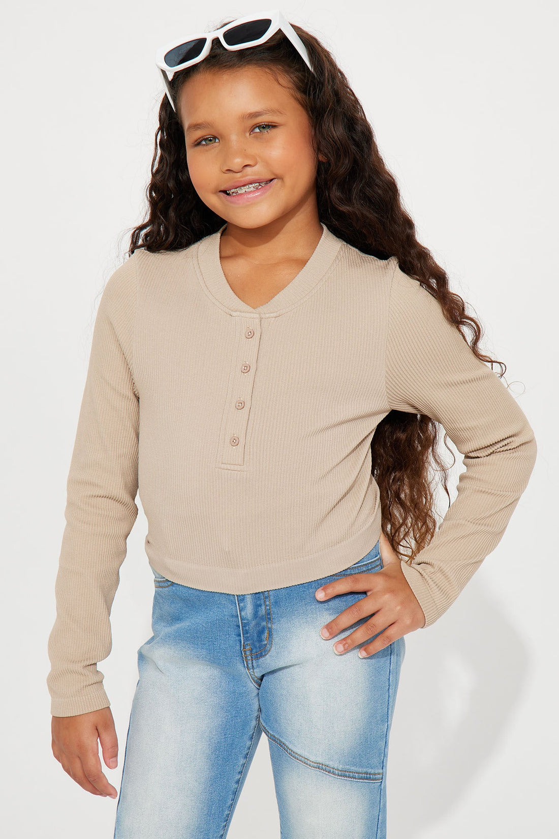 Mini Chynna Seamless Long Sleeve Top - Taupe
