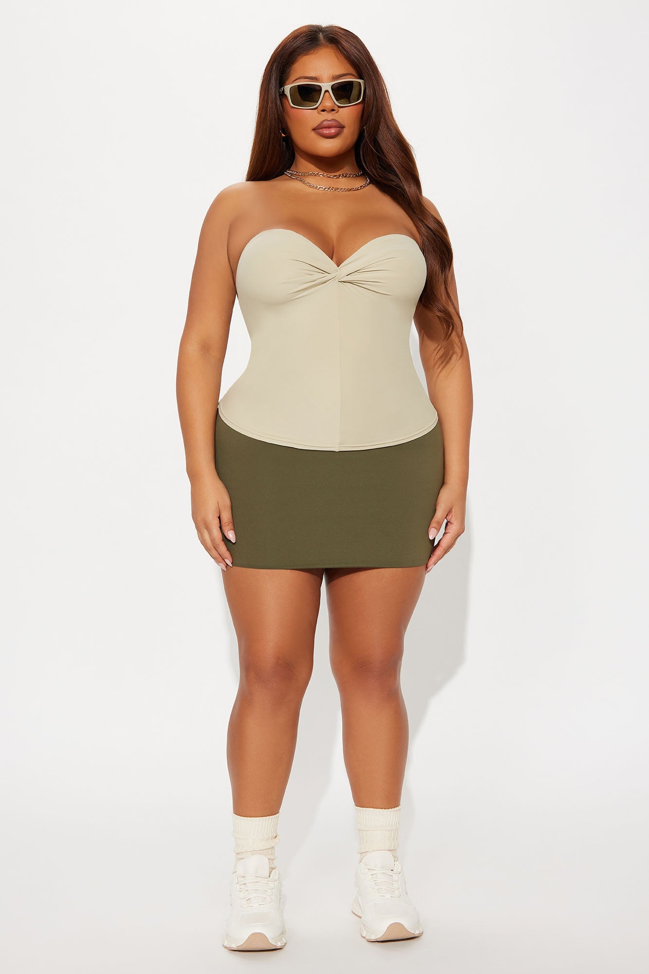 Second Skin Twist Tube Top - Stone