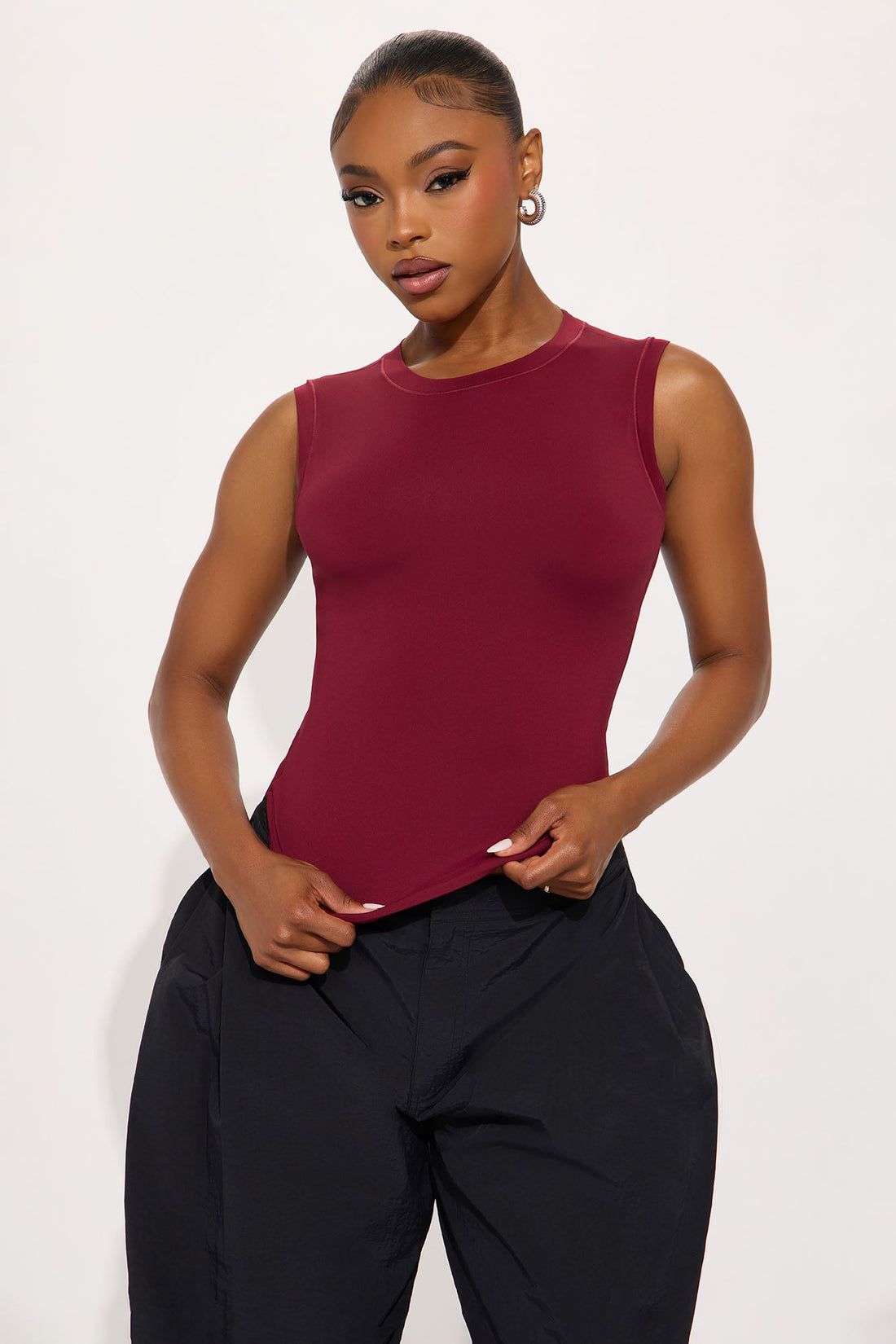 Second Skin Double Lined Muscle Tank - Wine