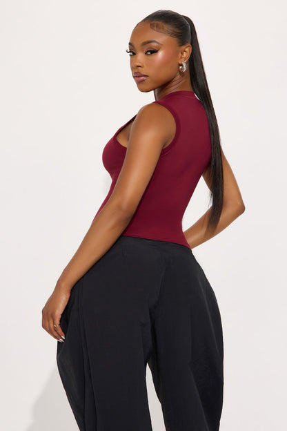 Second Skin Double Lined Muscle Tank - Wine