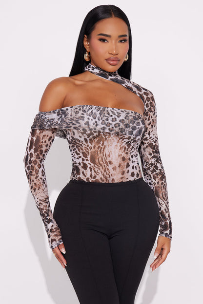 Out All Night Leopard Mesh Bodysuit - Leopard