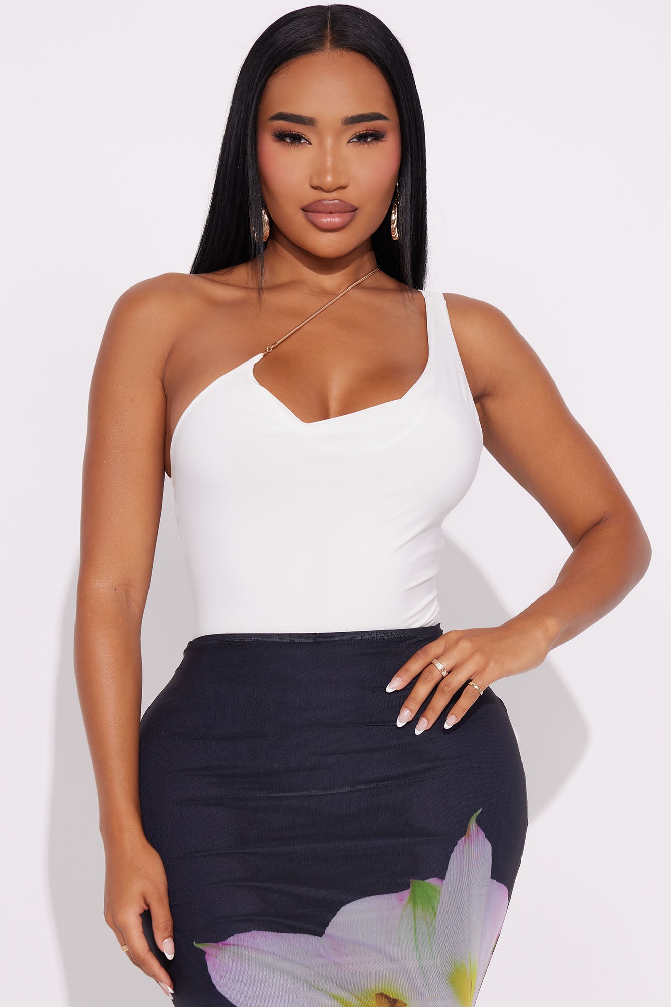 Wren One Shoulder Bodysuit - White