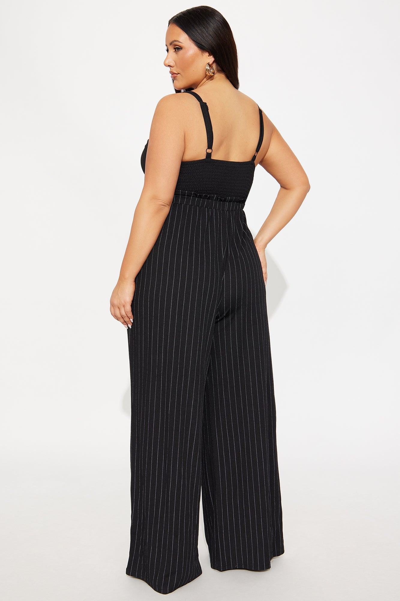 The Extra Mile Pinstripe Jumpsuit - Black/combo