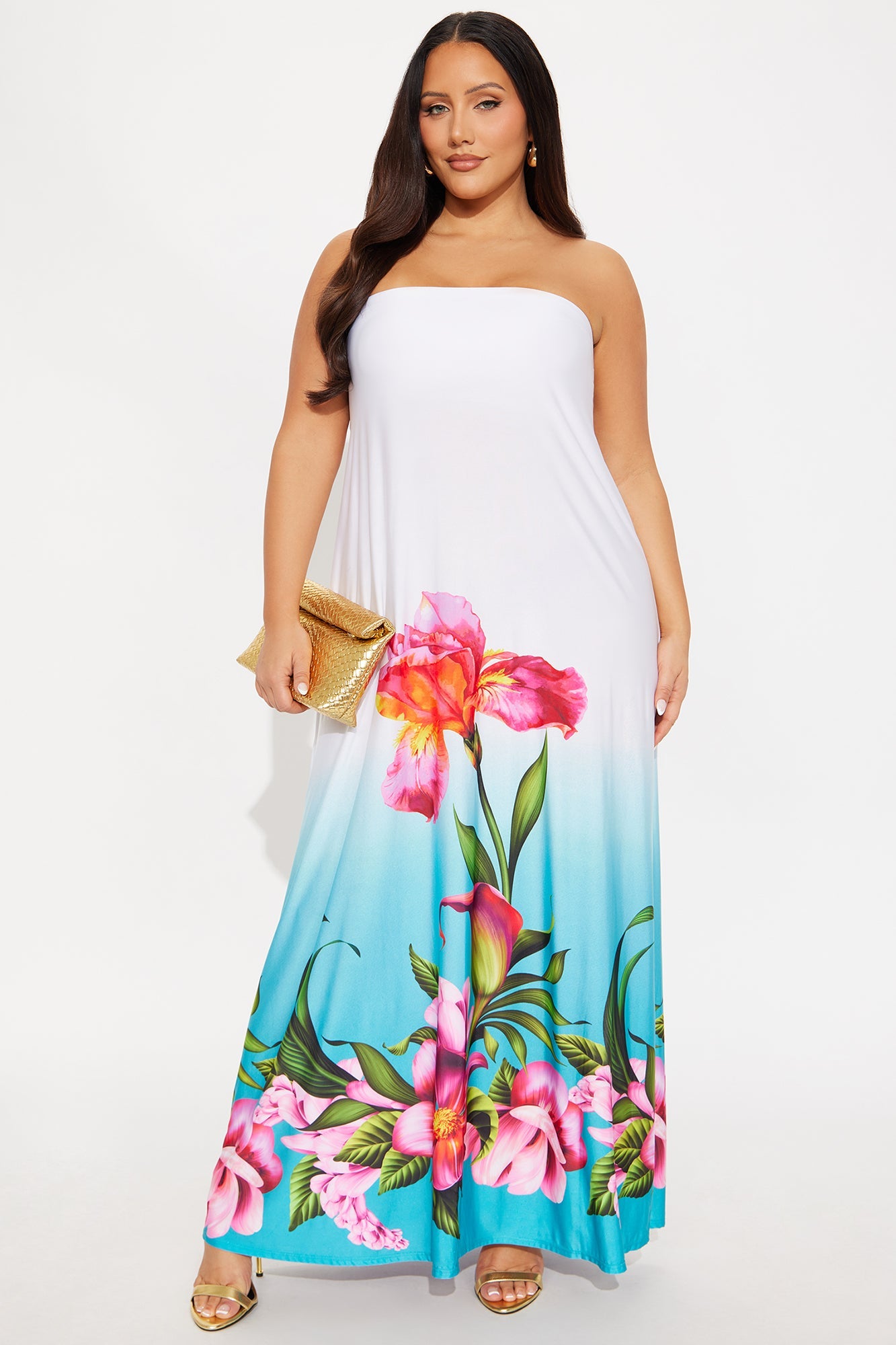 June Floral Maxi Dress - White/combo