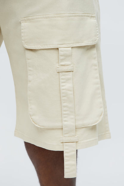 Baggy Oversized Pocket Cargo Shorts - Cream