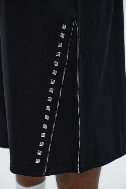 Tyson Baggy Sleaze Studded Shorts - Black