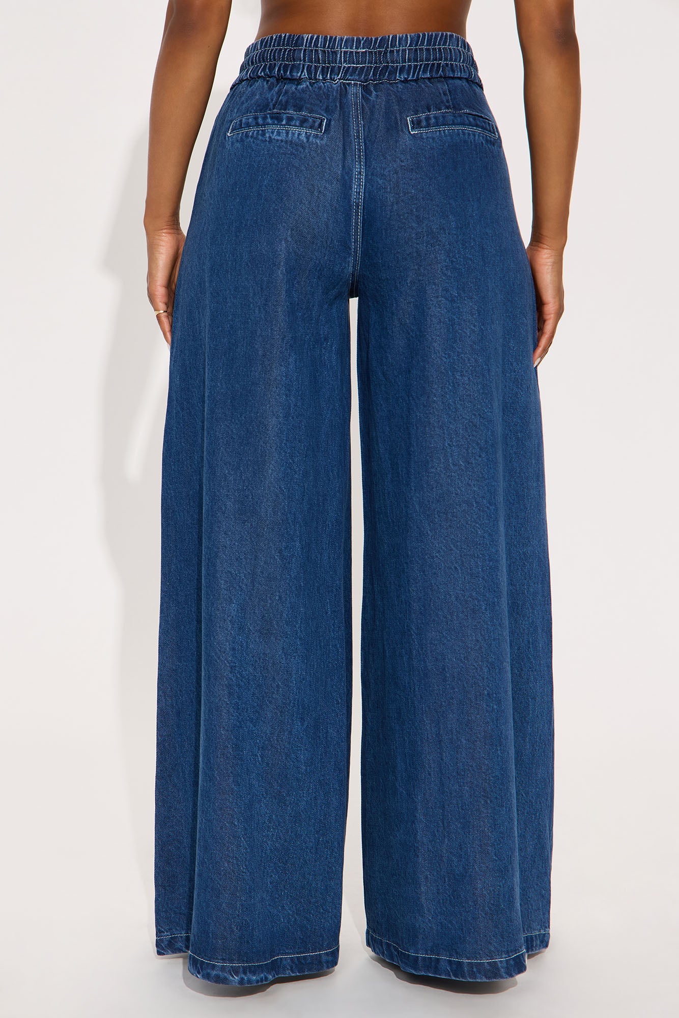 Madison Drapey Wide Leg Jeans - Dark Wash