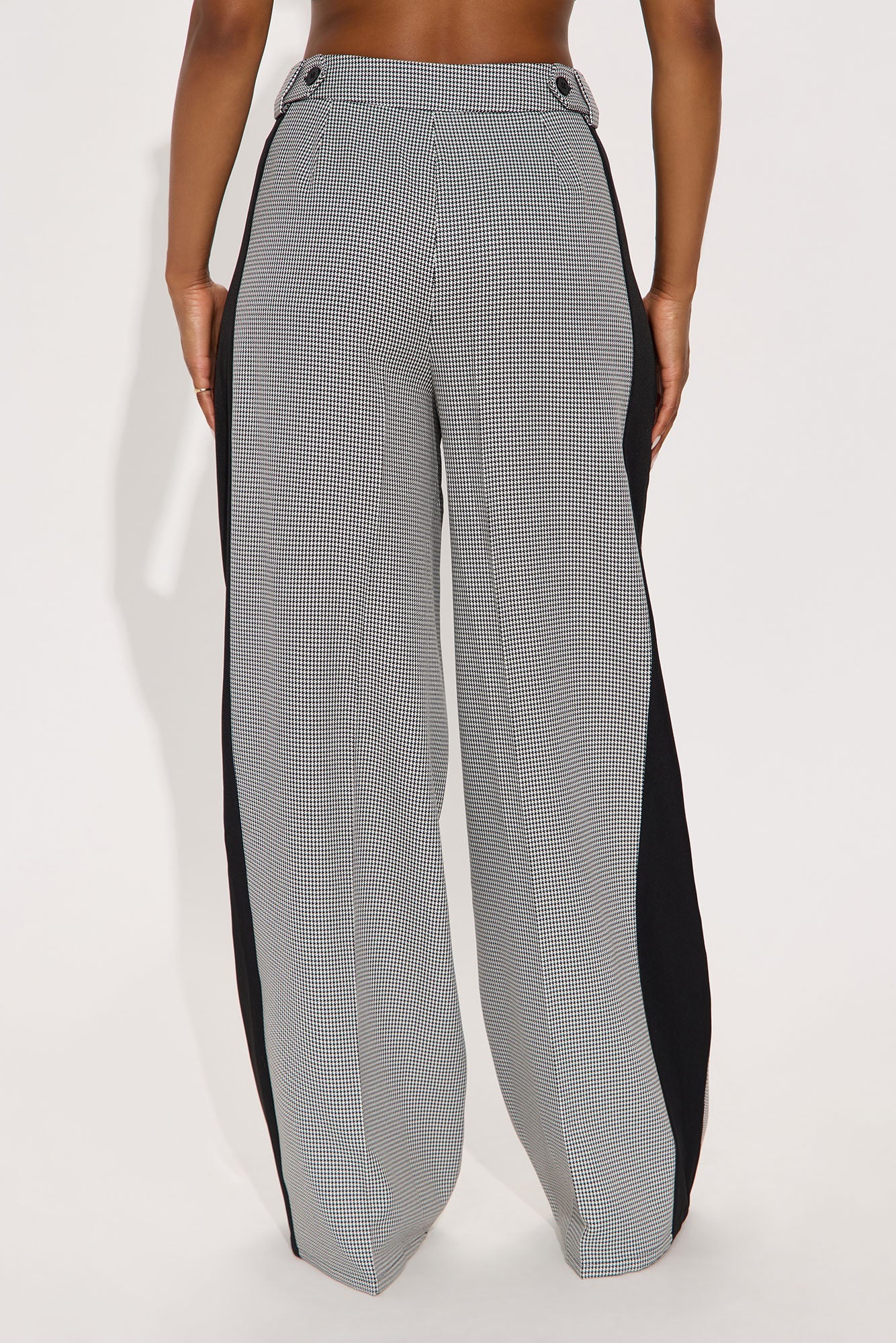 Jolie Houndstooth Trouser Pant 33 - Black/combo