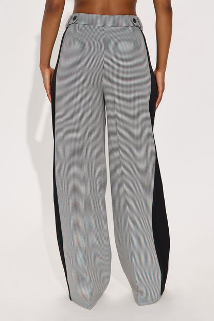 Jolie Houndstooth Trouser Pant 33 - Black/combo