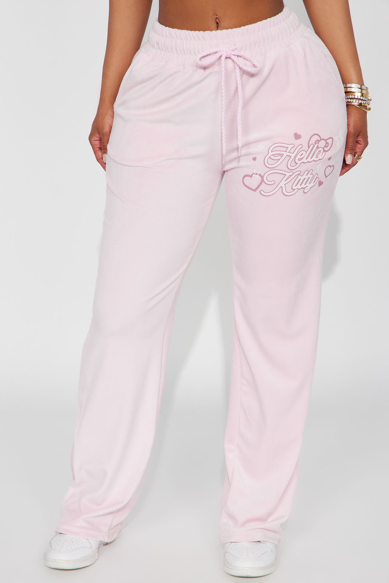 Hello Kitty Love Velour Wide Leg Pant - Pink