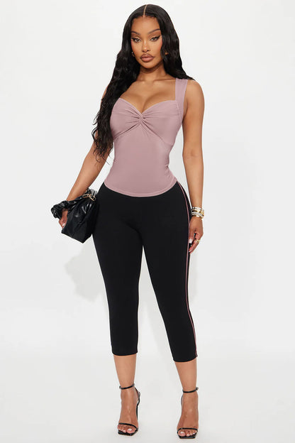 Just A Theory Sleeveless Twist Top - Mauve
