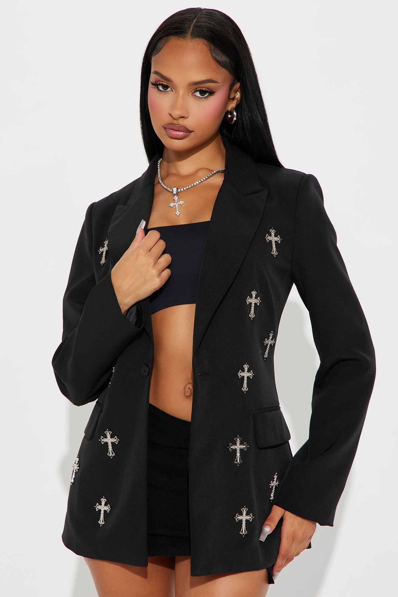 Cross Your Mind Blazer - Black
