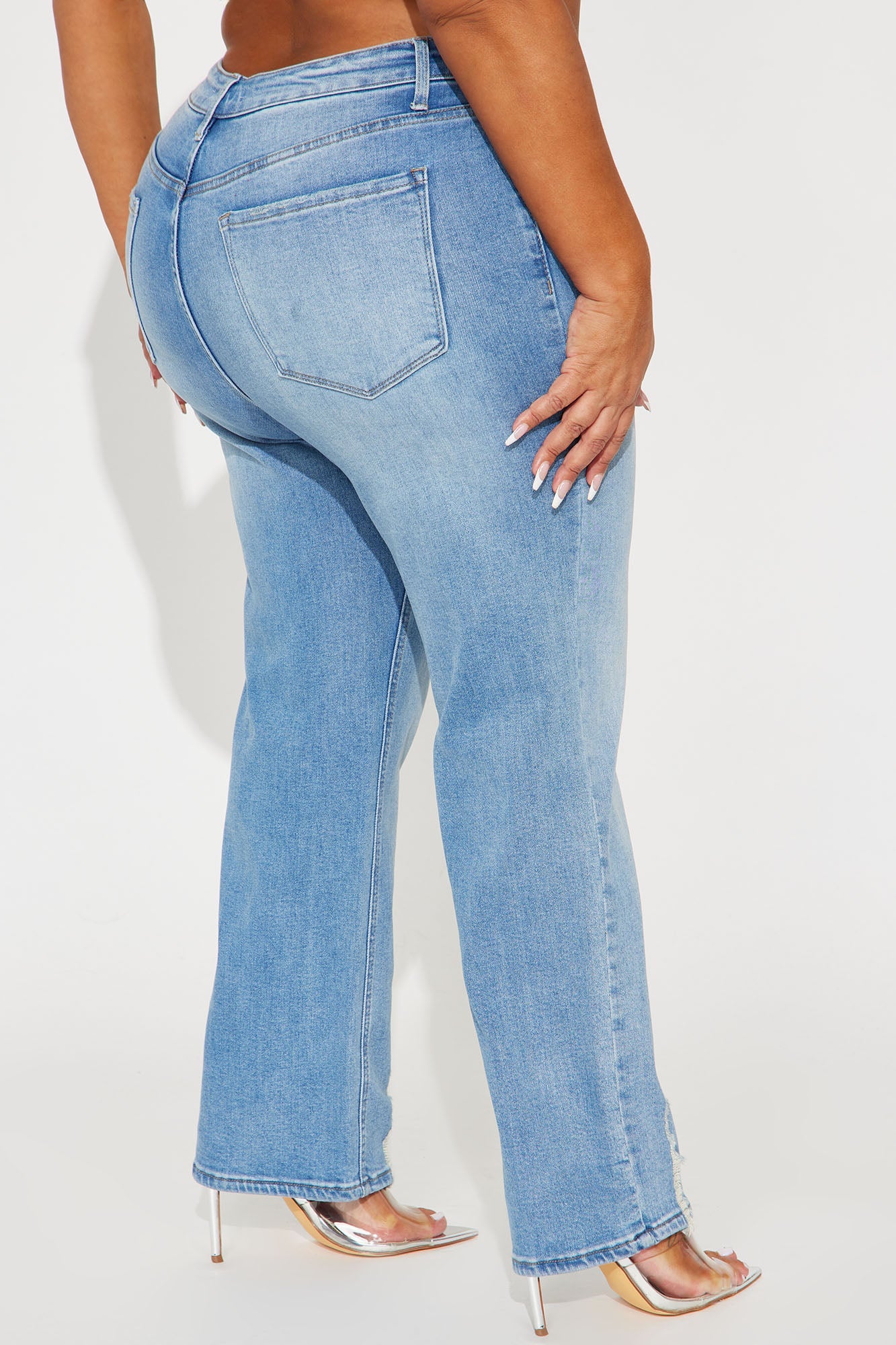 Get Closer Stretch Straight Leg Ankle Jeans - Medium Wash
