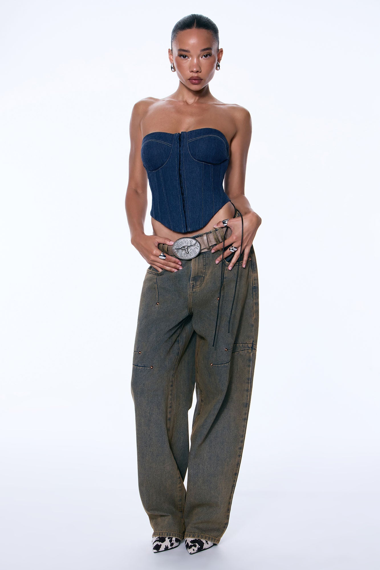 Spill The Tea Washed Straight Leg Jeans - Vintage Wash