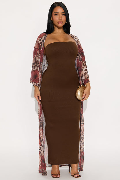 Paloma 2 Piece Maxi Dress - Brown/combo