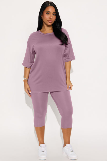 Weekend Vibes Capri Set - Lavender