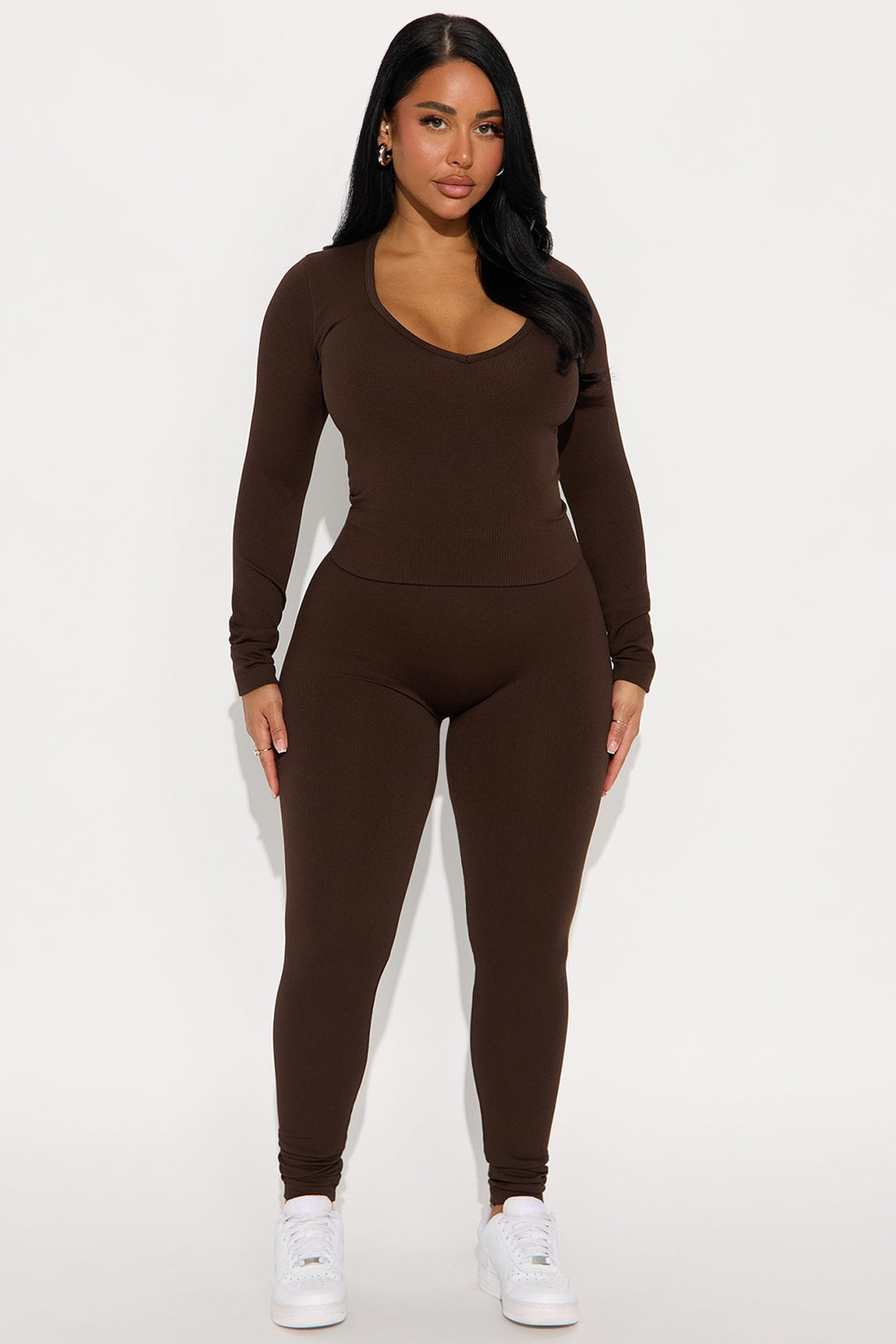 Sara Seamless Leggings Set - Chocolate