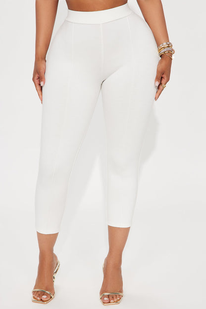 Daniella Pintuck Ponte Capri Legging - White