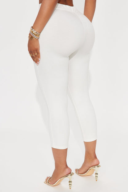 Daniella Pintuck Ponte Capri Legging - White