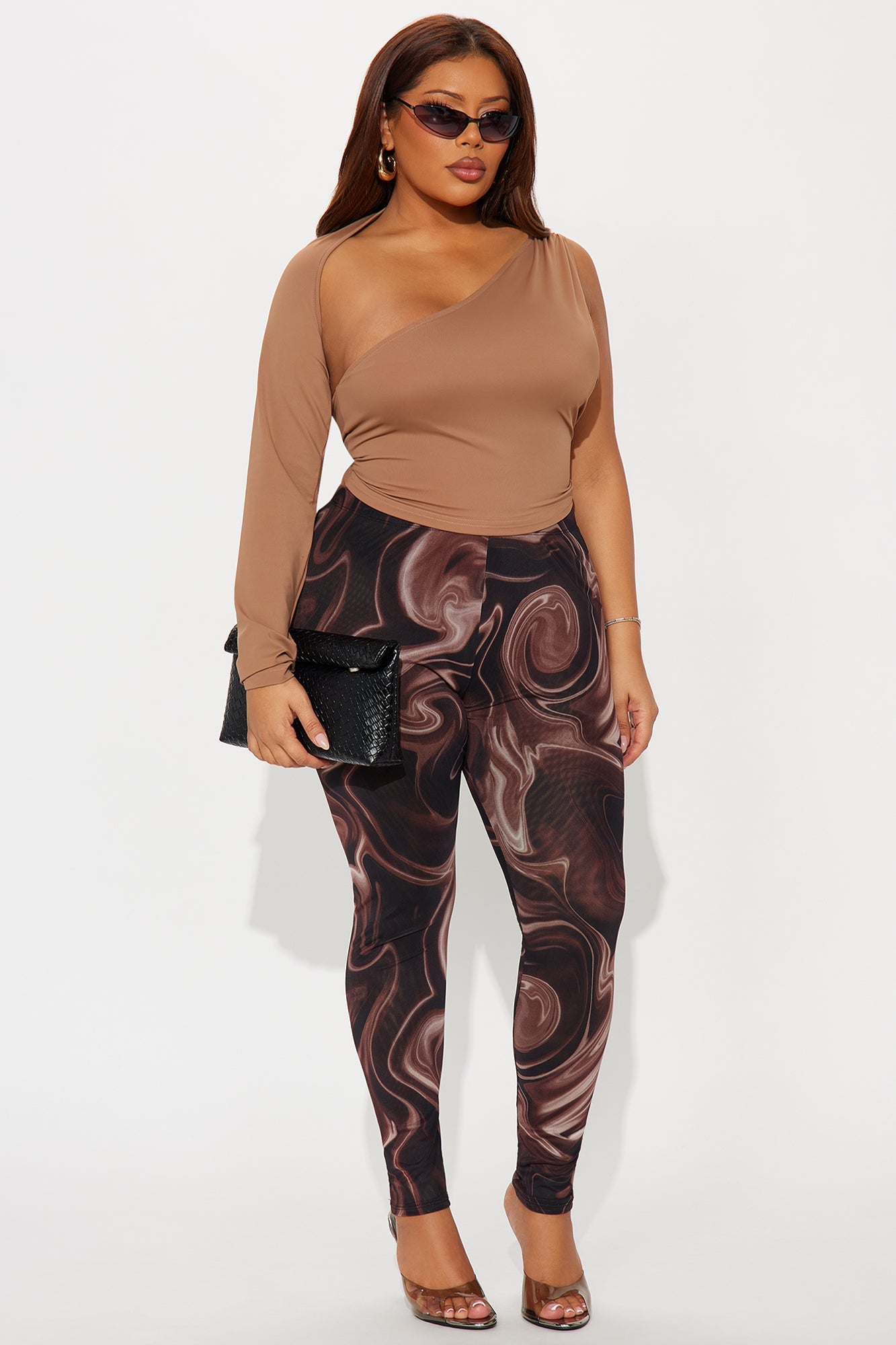 Warm Sensation Cropped Long Sleeve Top - Mocha