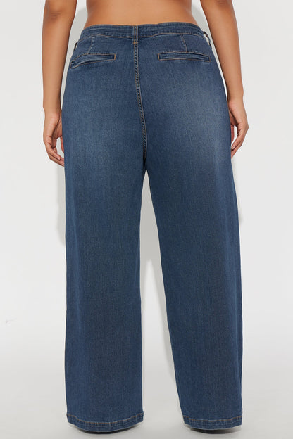 Everly Trouser Straight Leg Jeans - Dark Wash