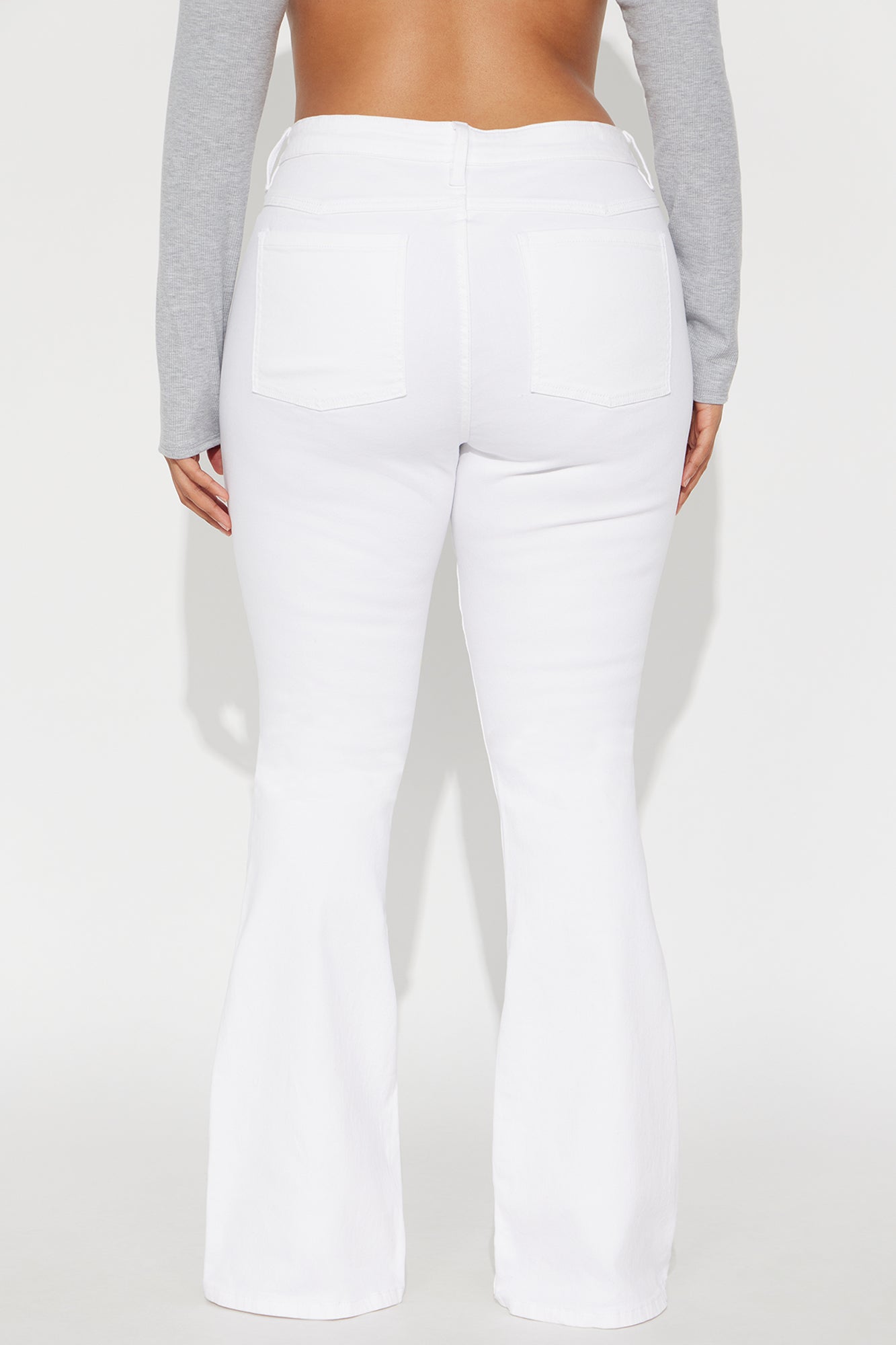 Later Days Mid Rise Flare Jeans - White
