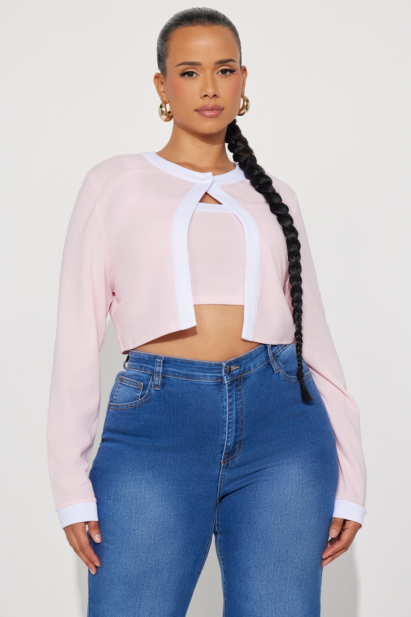 Impress Me Cami Top And Cardigan 2 Piece Set - Pink/combo
