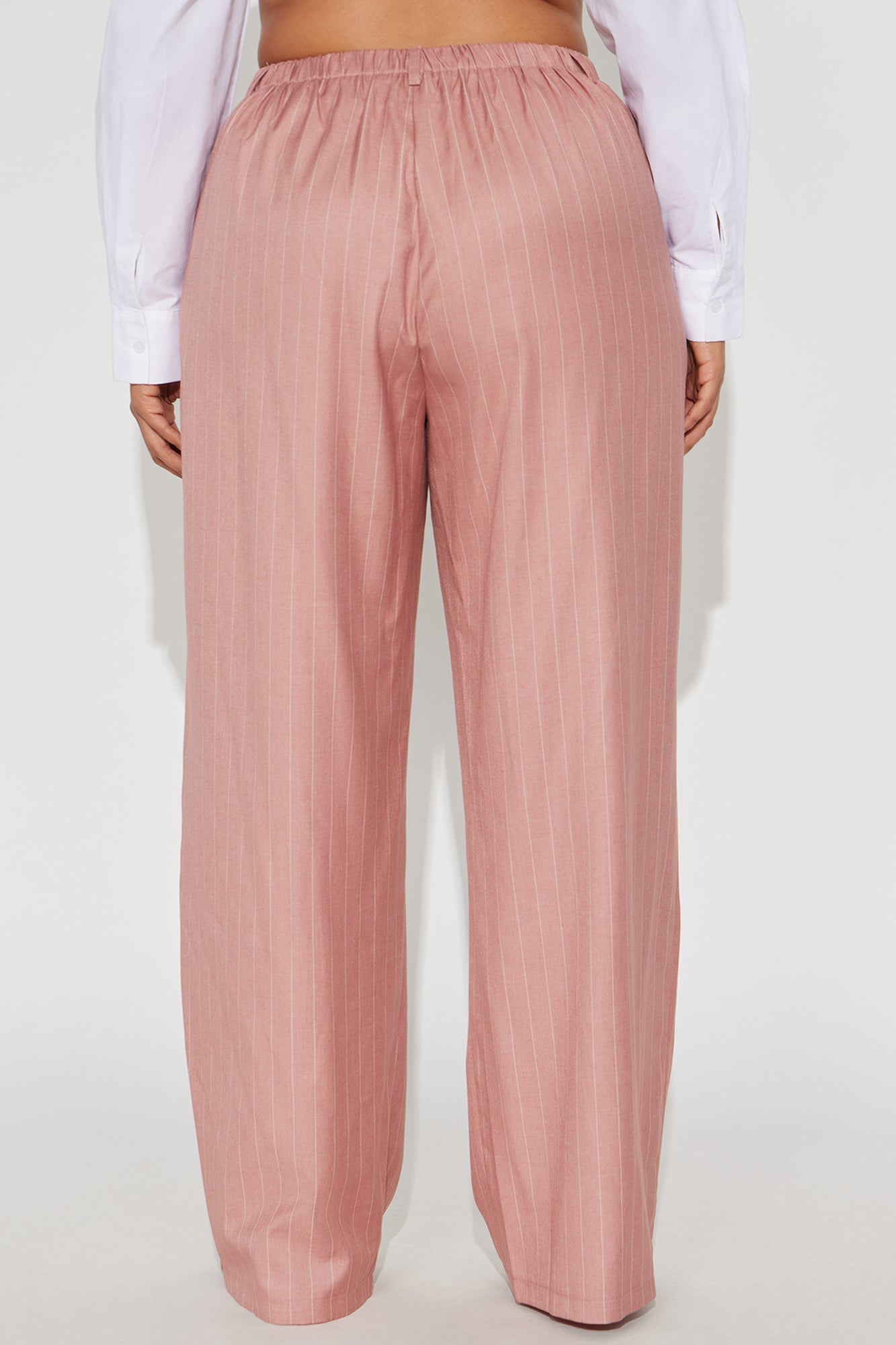 Yessica Pinstripe Wide Leg Trouser - Mauve